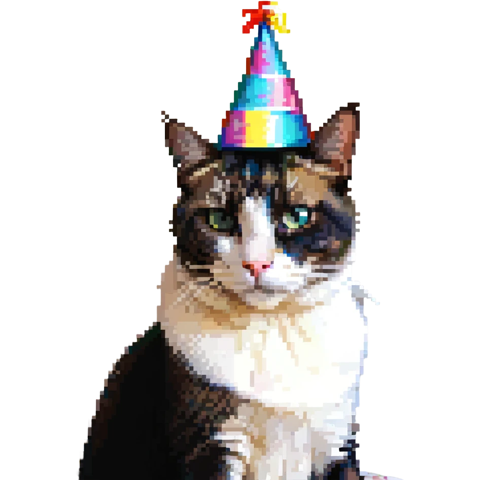 cat with a party hat emoji