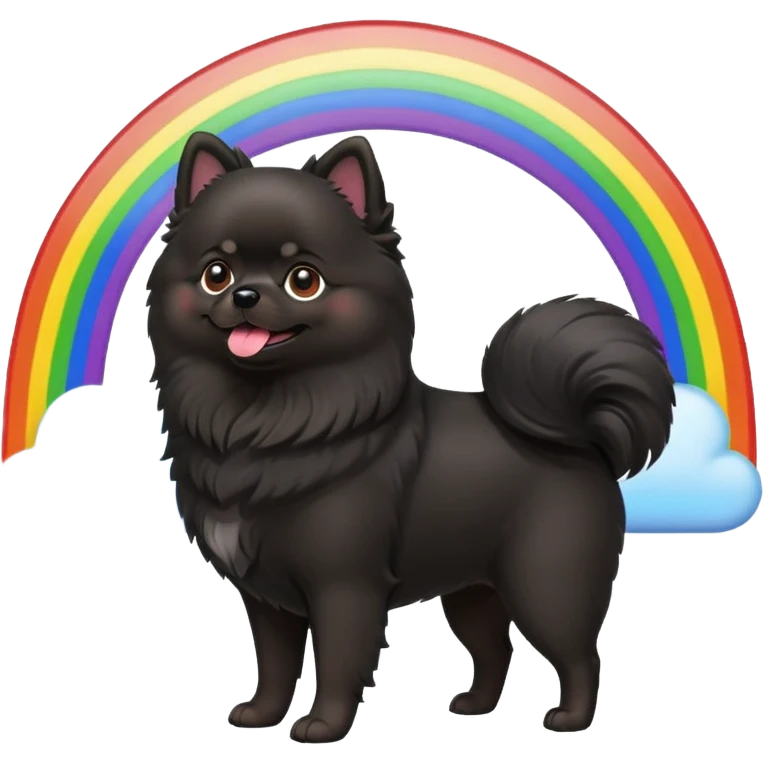 black pomeranian rainbow bridge emoji