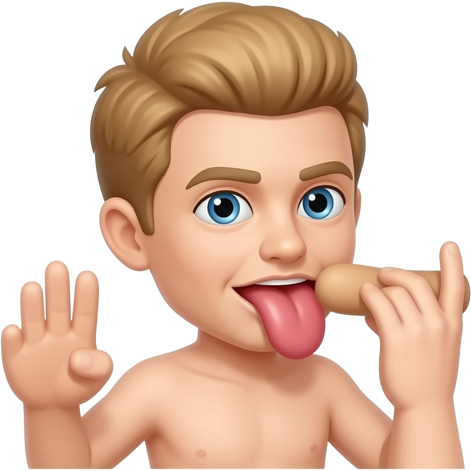 Blowjob by slave sucking my dick emoji