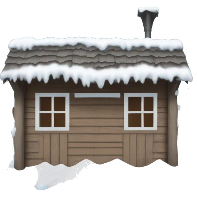 Winter shed with snow on top emoji