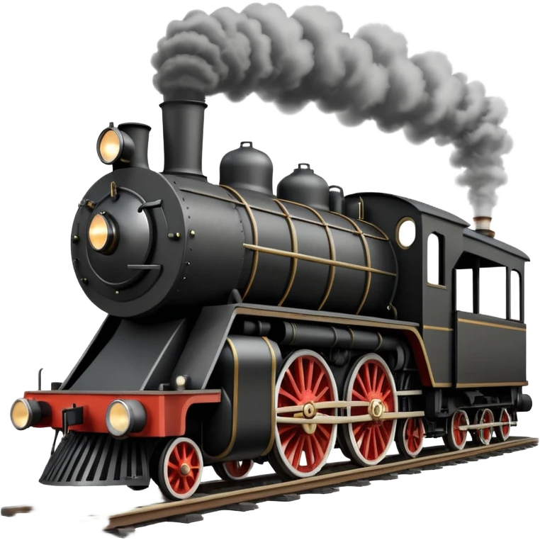 front view of an old-fashion steam train coming down the tracks emoji