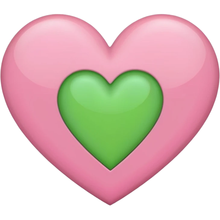 half pink half green heart emoji
