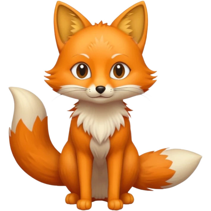 Cat and fox mix with small slim eyes emoji