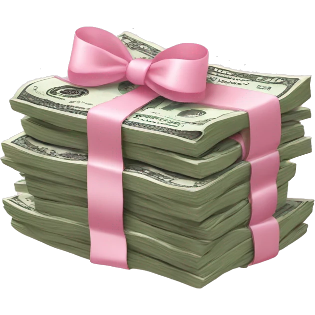 stack of money with baby pink bow emoji