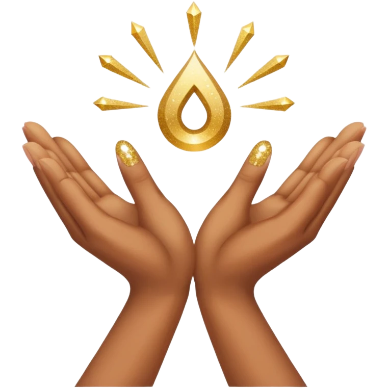 Ανοιχτα χερια με γκλιτερ γραφει συμβολισμος emoji