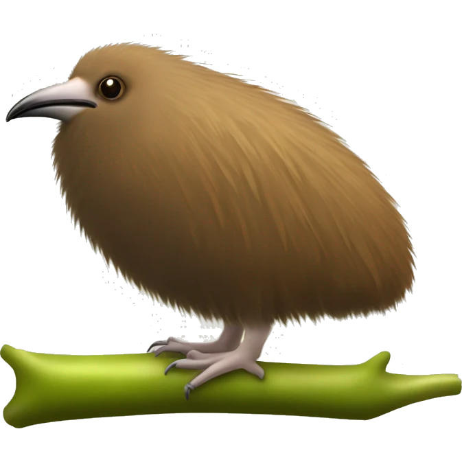 brown kiwi bird straight beak side view emoji