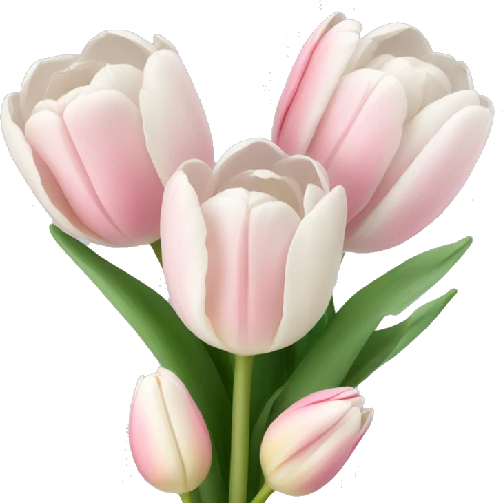 Bouquet of light pink and white tulips  emoji