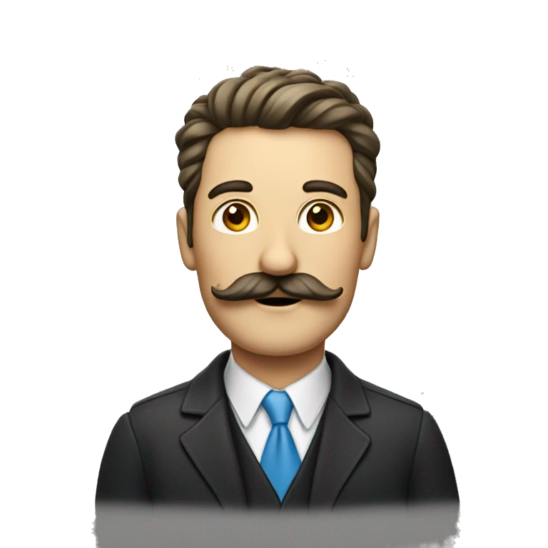 Un homme avec une moustache rectangulaire  emoji