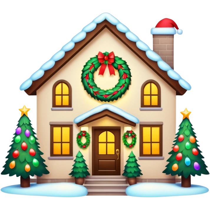 A house decorated for Christmas emoji