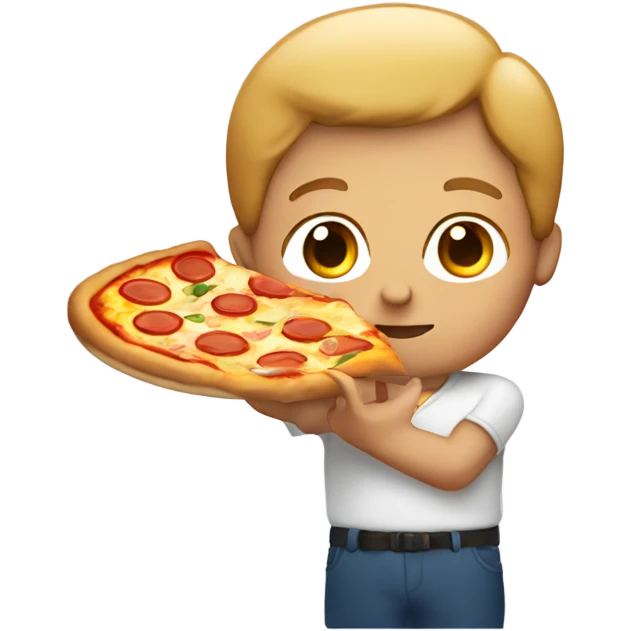 A person holding a pizza emoji