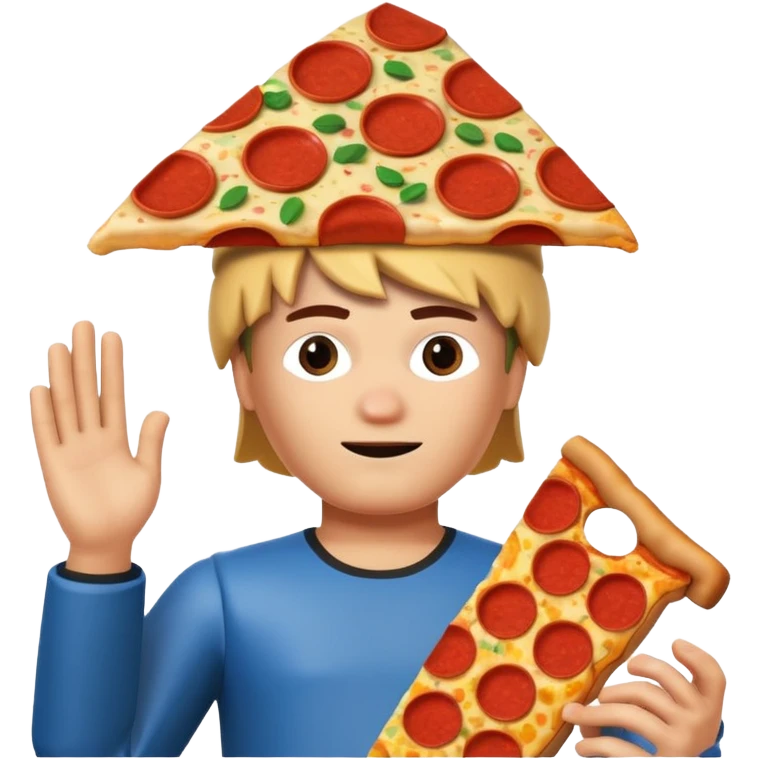Roblox noob with a pizza on his head emoji