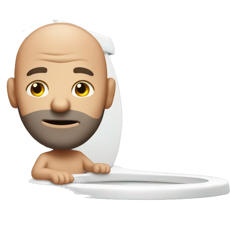 Bald man in toilet  emoji