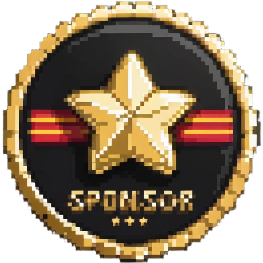 A shiny gold badge with a star and 'SPONSOR' text emoji