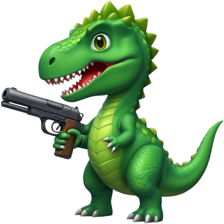Dinosaur with gun emoji