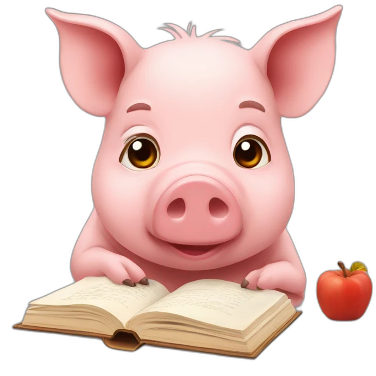 Pigs studying emoji