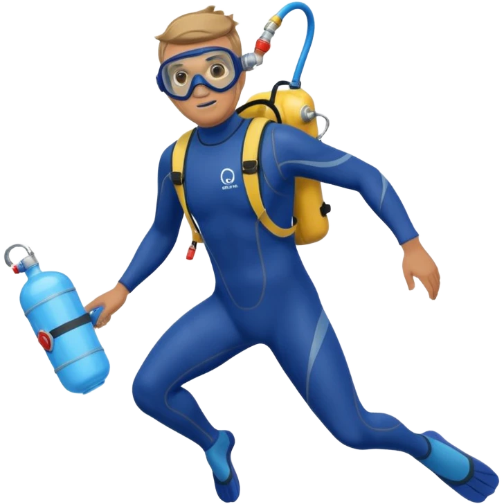 diver man swimming full body with diver mask and oxygen tank
 emoji