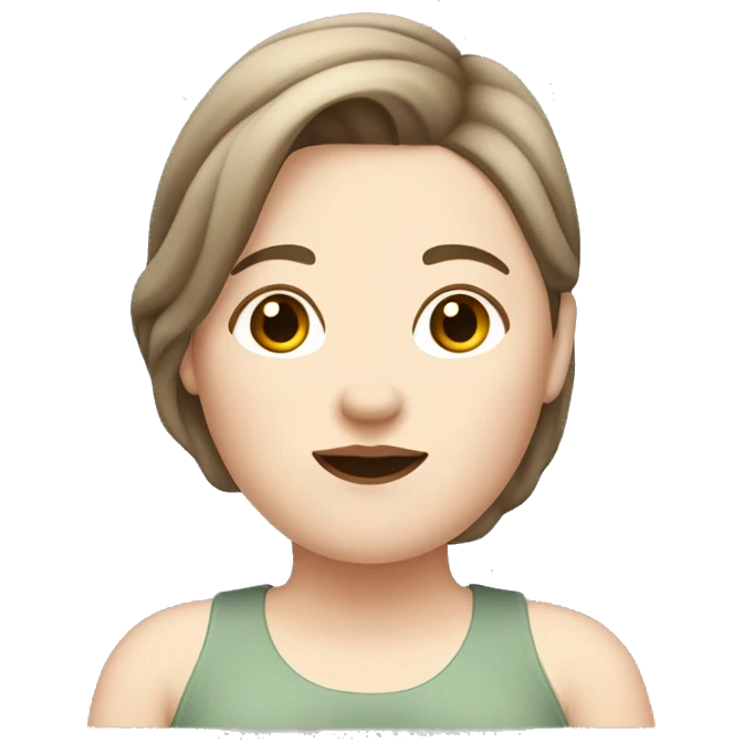 a chubby woman with pale skin and a  brown undercut hairstyle emoji