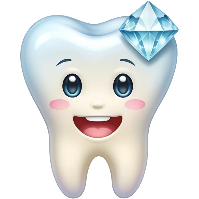 Kawaii Tooth with diamonds emoji