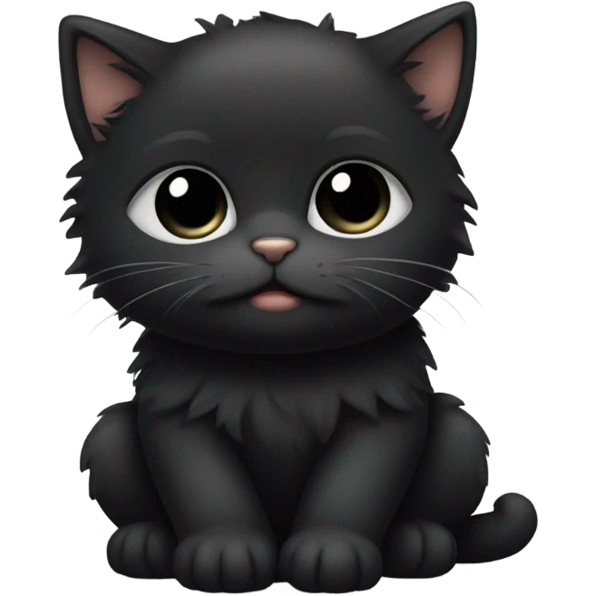 Sleepy black kitty emoji