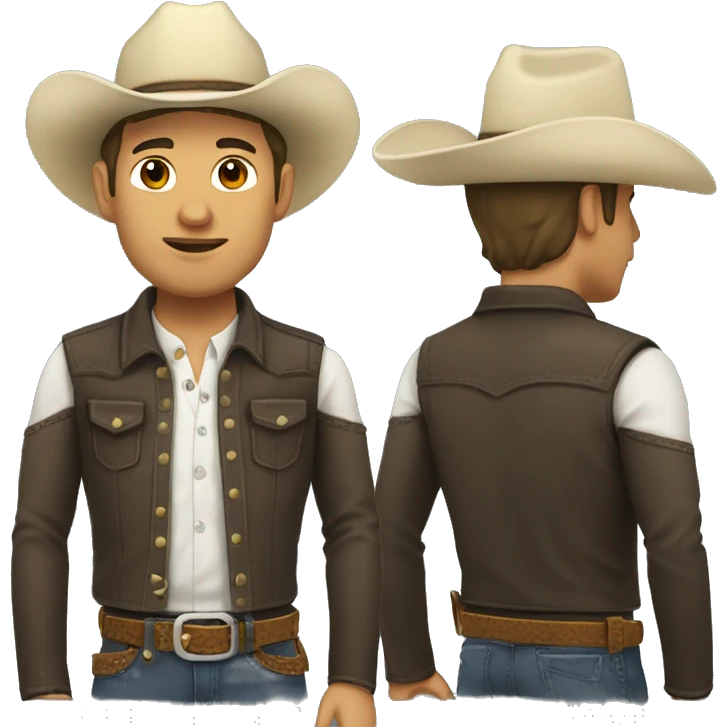 vaquero con cabello blanco sin barba emoji