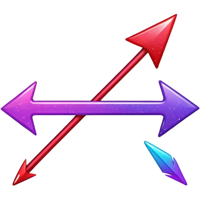 color gradient between red and purple glitter arrow right emoji