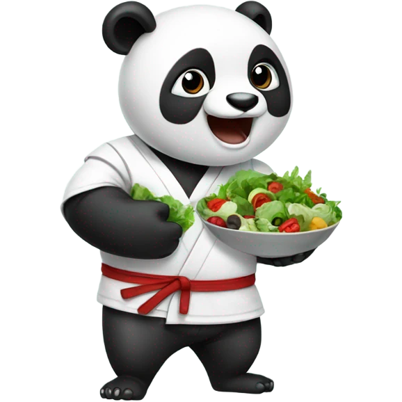 Karate Panda eating salad emoji