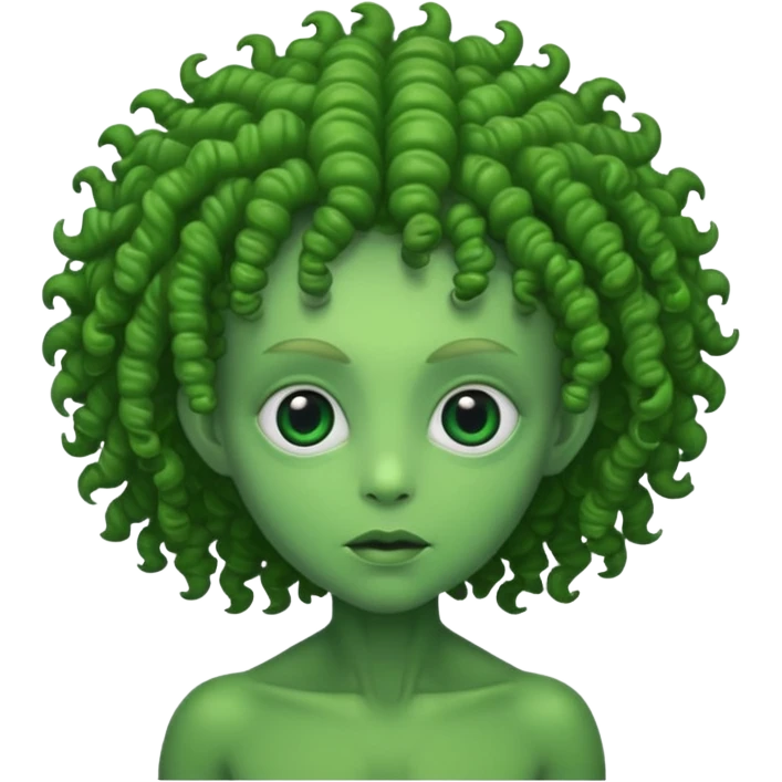 curly hair alien emoji
