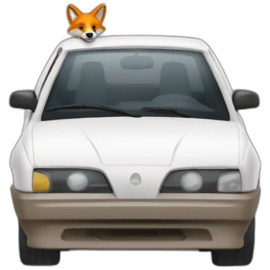 ￼￼Un renard en voiture  emoji