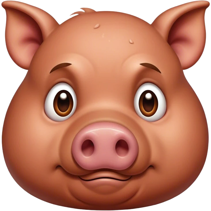 miserable big fat brown pig emoji