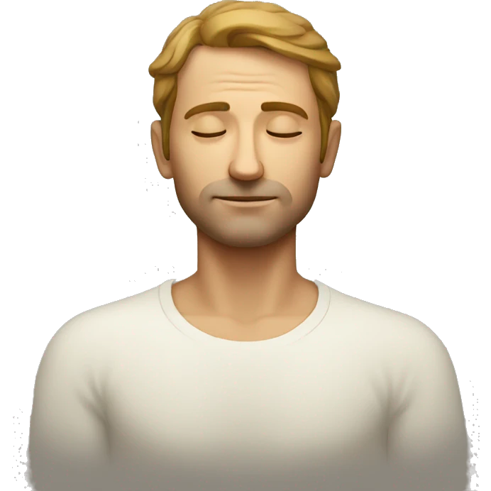 european man meditating emoji