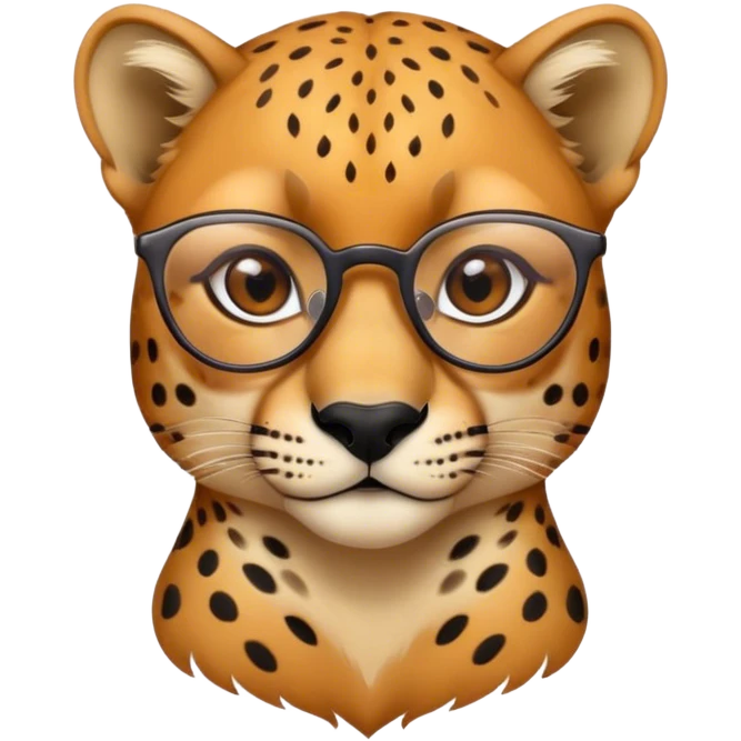 Guepardo con gafas y piercing emoji