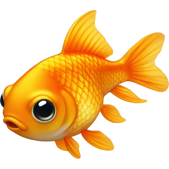 small cute gold fish with big eyes  emoji