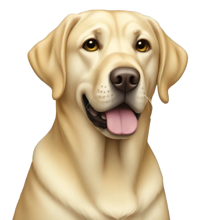yellow labrador retriever in blue coat emoji