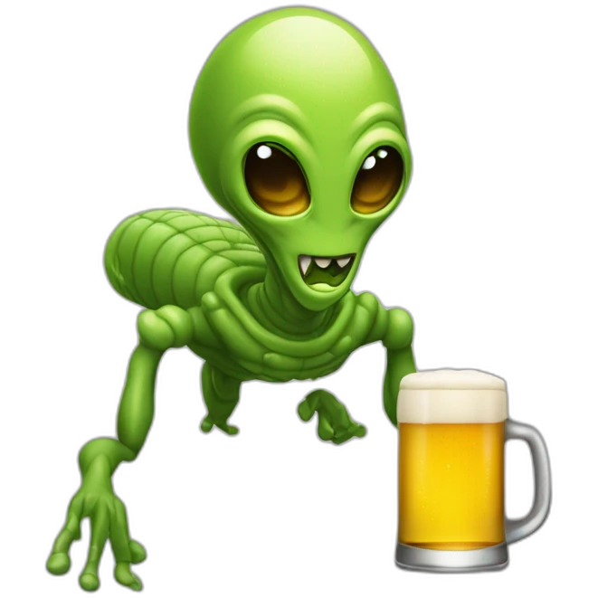extraterrestre sui boit une bière emoji