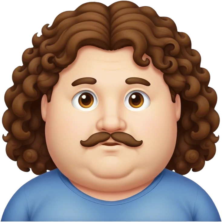 Chubby JD Vance with long curly hair emoji
