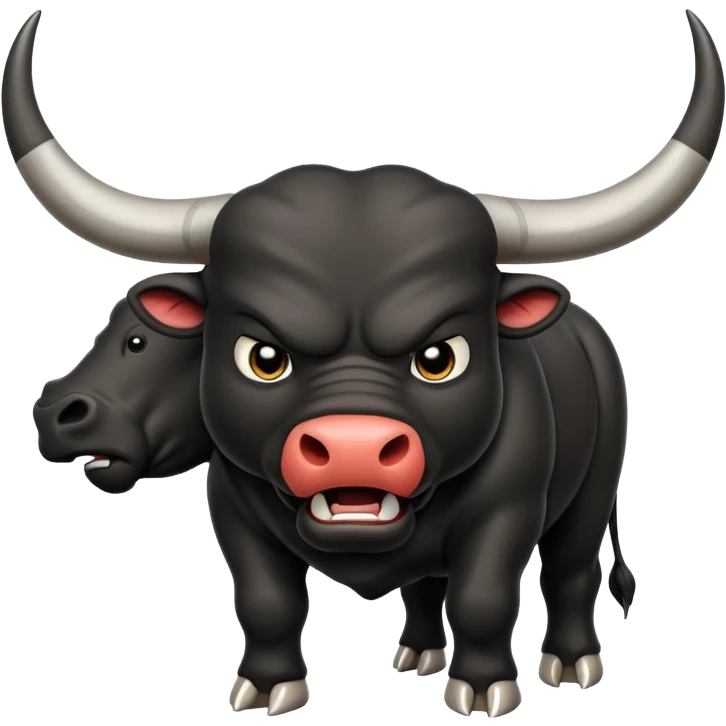angry black bull pawing the ground emoji