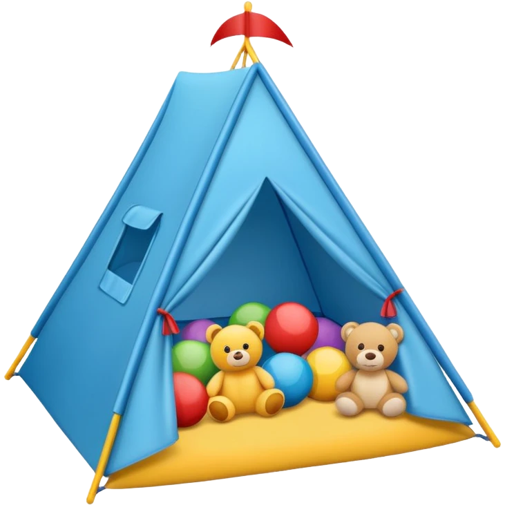 kids tent filled with toys emoji