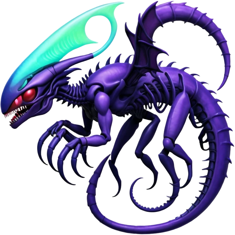 Abstract Futuristic Venom-Xenomorph-Genesect-Lunala-ET-hybrid-fantasy-creature emoji