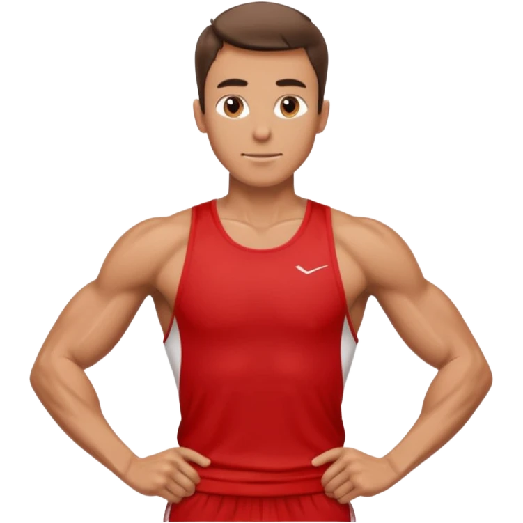 make a tall male runner in red emoji