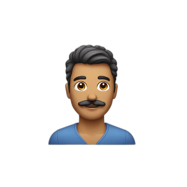 Personne avec une petite moustache coiffé avec les cheveux sur un côté emoji