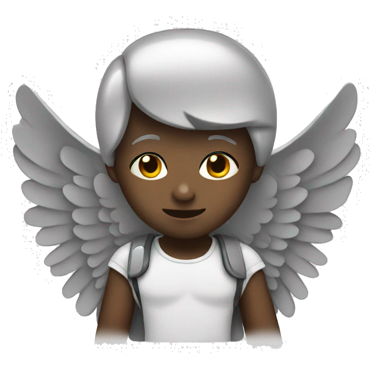Black with angel wings emoji