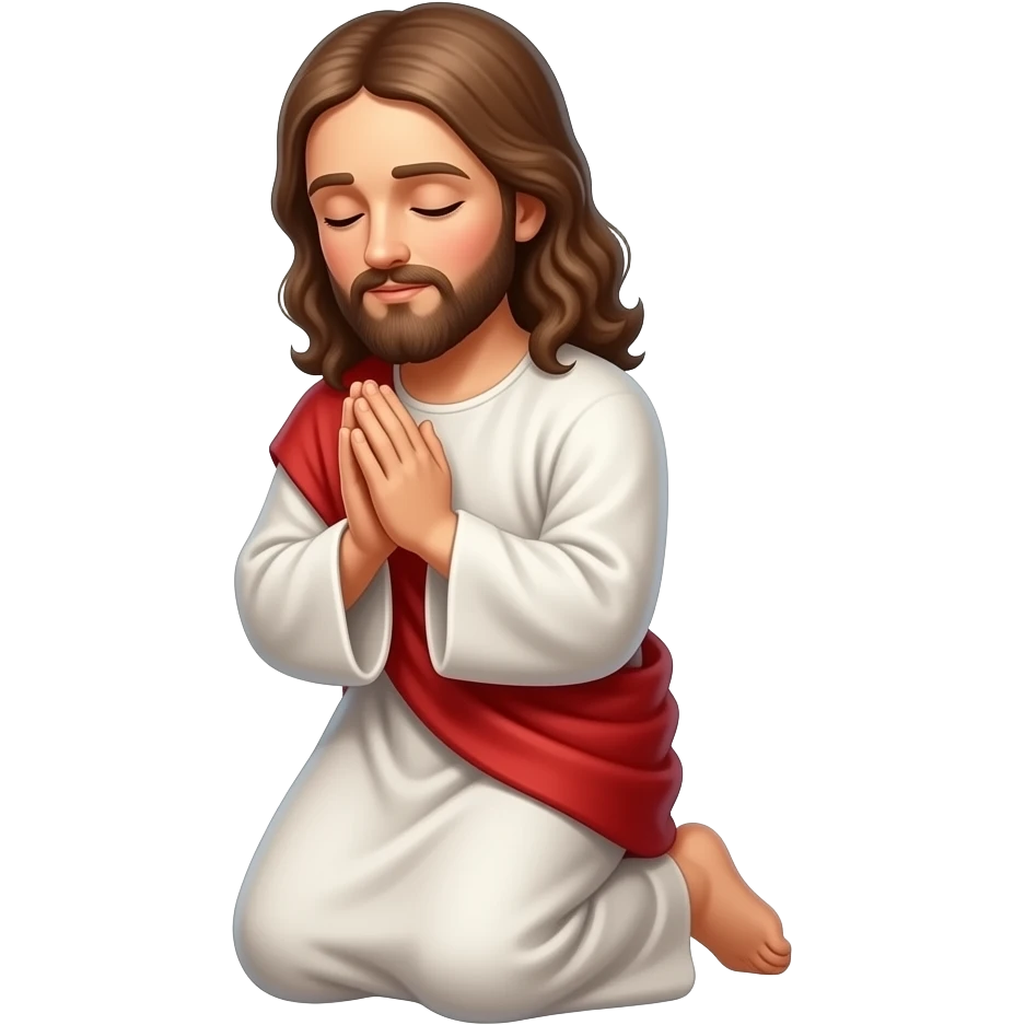 Jesus praying on his knees emoji