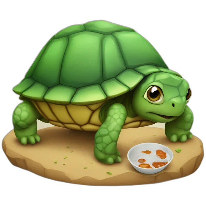 Tortue qui mange chat emoji