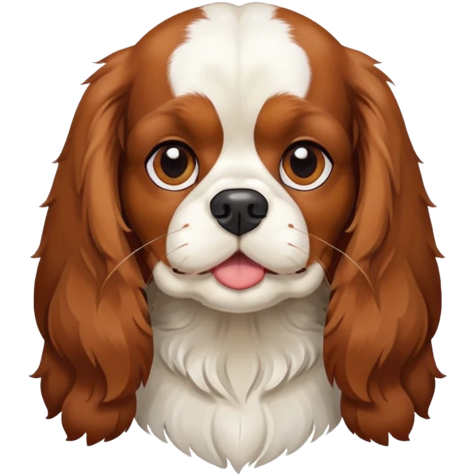 tricolor-king-charles-cavalier-spaniel with upper lip mustache emoji