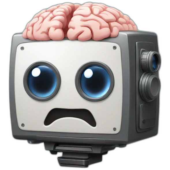 Camera with a brain emoji