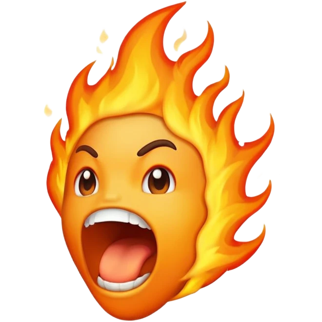 mouth with flames coming out emoji
