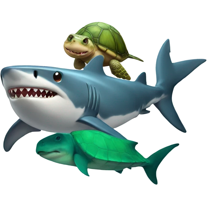 shark with a turtle on its back emoji