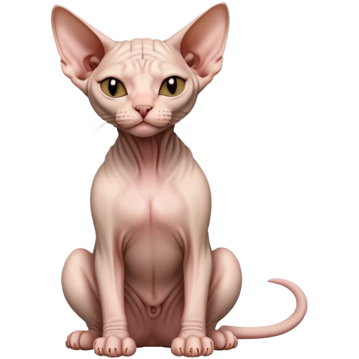hairless sphynx cat full body sitting with eyes closed emoji