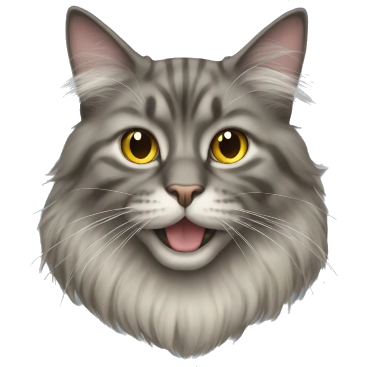Long haired cat emoji