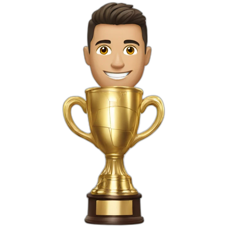 cristiano ronaldo con la copa mundial emoji